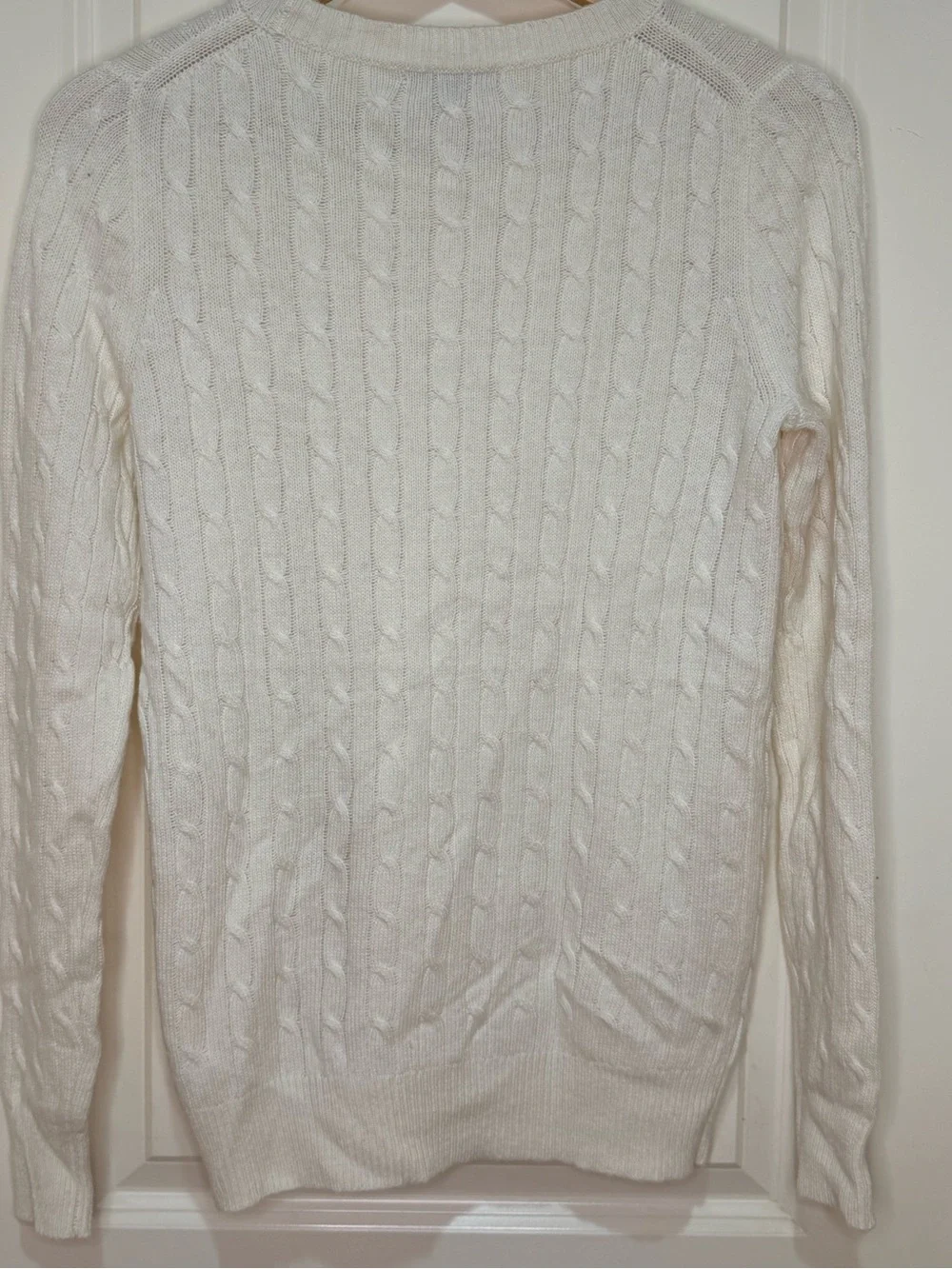 🤍 J.Crew Ivory Cable Knit Wool Blend Sweater Size Small